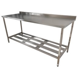 Mesa Aço Inox Profissional 160x60x90 Cm com Espelho Nortinox - 1