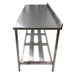 Mesa Aço Inox Profissional 160x60x90 Cm com Espelho Nortinox - 3