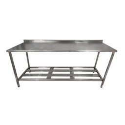 Mesa Aço Inox Profissional 160x60x90 Cm com Espelho Nortinox - 2