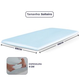Pillow Top Solteiro Viscoelástico Espuma da Nasa 88x188x4cm Bf Colchões - 6