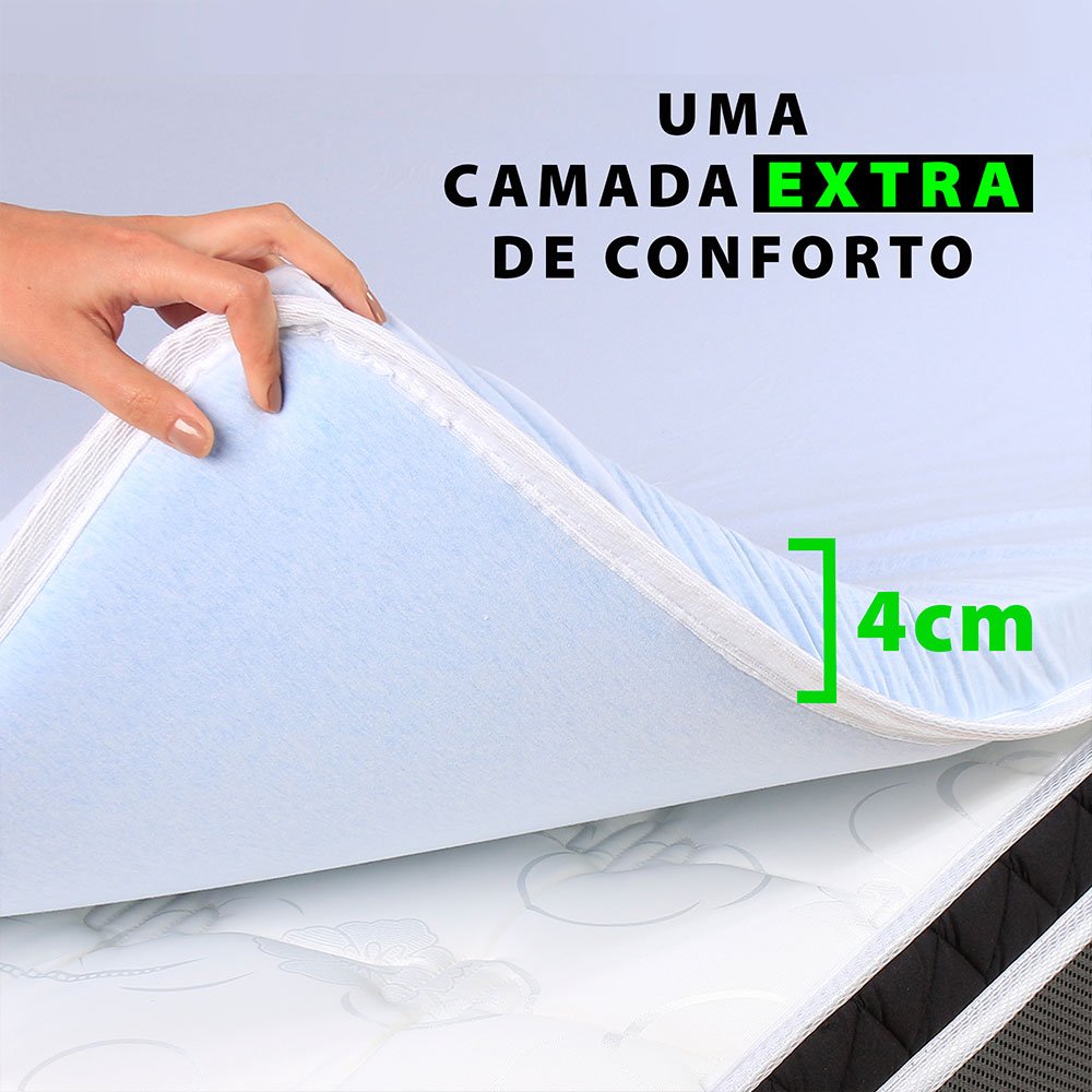 Pillow Top Solteiro Espuma da Nasa Viscoelástico Extra Conforto Maciez 88x188x4cm - BF Colchões - 2