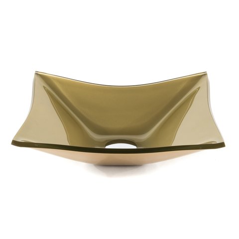 Cuba de Vidro P/ Banheiro Lavabo Retangular + Válvula Click:dourado