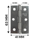 Ver imagem 4 de Dobradiça Porta Inox Kit 3 Peças - 2.1/2" 63mm Ferca