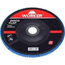 Ver imagem 2 de Disco Flap para Inox Reto G120 Acabamento Fino Aco Inox Fibra de Vidro Zirconia 177,8x22,23mm Worker