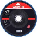 Ver imagem 1 de Disco Flap para Inox Reto G120 Acabamento Fino Aco Inox Fibra de Vidro Zirconia 177,8x22,23mm Worker