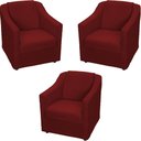 Ver imagem 6 de Kit 3 Poltronas Mila Pé de Plástico Cromado - Bordô Suede