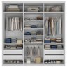 Closet Casal Guarda Roupa sem Porta 208cm 4 Gavetas Mdf Tunísia R02 Branco - Lyam Decor - 3