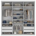 Ver imagem 3 de Closet Casal Guarda Roupa sem Porta 208cm 4 Gavetas Mdf Tunísia R02 Branco - Lyam Decor