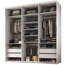 Ver imagem 2 de Closet Casal Guarda Roupa sem Porta 208cm 4 Gavetas Mdf Tunísia R02 Branco - Lyam Decor