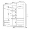 Closet Casal Guarda Roupa sem Porta 208cm 4 Gavetas Mdf Tunísia R02 Branco - Lyam Decor - 4