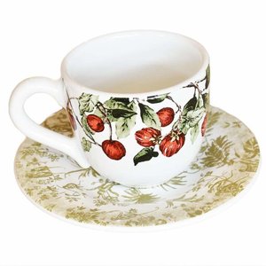 Xícara Café com Pires Reto Jungle Cerâmica Scalla 100ml