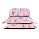 Ver imagem 1 de Kit Cobre Leito Colcha Belle Casal Padrão Estampado Dupla Face 400 Fios 3 Peças Floral Rosê