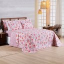 Ver imagem 5 de Kit Cobre Leito Colcha Belle Casal Padrão Estampado Dupla Face 400 Fios 3 Peças Floral Rosê