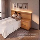 Ver imagem 5 de Painel Cabeceira Frisado Casal com LED e Mesa de Cabeceira 109x180cm