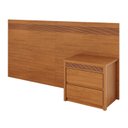 Ver imagem 2 de Painel Cabeceira Frisado Casal com LED e Mesa de Cabeceira 109x180cm
