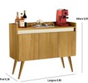 Ver imagem 2 de Aparador Junior Luxo 3 Portas Pés Palito Madeirado / Off White - Comprar Moveis em Casa