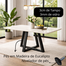 Mesa de Jantar Luxo 160x90 Tampo Mdf/vidro para 6 Lugares Pés Madeira Maciça Pérola - Preto/off Whit - 2