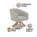 Ver imagem 3 de Poltrona Decorativa Giratória Ma30 Kit 2 Stella Bouclê Cinza D03 - D’Rossi