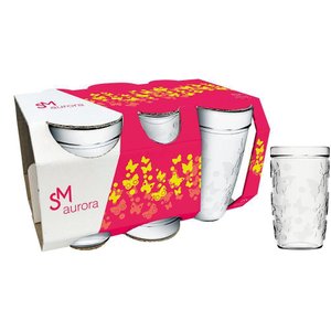 Conjunto 06 Copos Vidro Aurora 270ml Nadir J116