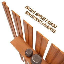 Rack Com Painel Ripado Para TV Até 75 Polegadas 223cm x 240cm Freijó Off White Pratic DJ Móveis - 3