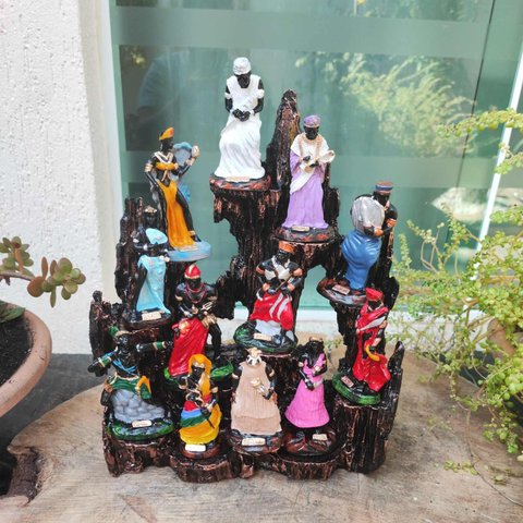 Altar Congá com 12 Orixás de 10 Cm Umbanda Cobre