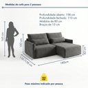 Ver imagem 3 de Sofá Cama Reclinável sem Caixa 180cm Tóquio