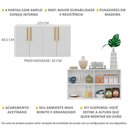 Ver imagem 6 de Aparador Buffet 4 Portas Suspenso Viena V3605 Branco/Natural