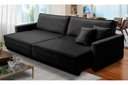 Ver imagem 1 de Sofá Cama Retrátil e Reclinável 2,30m com Molas Karina Veludo Preto Rover & Beato