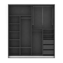 Ver imagem 3 de Guarda Roupa Ravi New MDF 200x230cm 2 Portas com Espelho e LED Grafite 1323