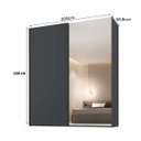 Ver imagem 4 de Guarda Roupa Ravi New MDF 200x230cm 2 Portas com Espelho e LED Grafite 1323