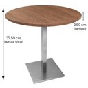 Ver imagem 6 de Mesa de Jantar Redonda 60 cm Tampo Evora em MDP Base Alpha Inox