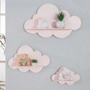 Ver imagem 2 de Decoração Infantil Prateleiras Nuvem Nicho 3 Un Quarto Rosa