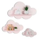 Ver imagem 1 de Decoração Infantil Prateleiras Nuvem Nicho 3 Un Quarto Rosa