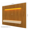 Ver imagem 3 de Rack com Painel para TV até 90 Polegadas Ripado com LED 3 Gavetas 100% MDF 250CMX328CM Marrom