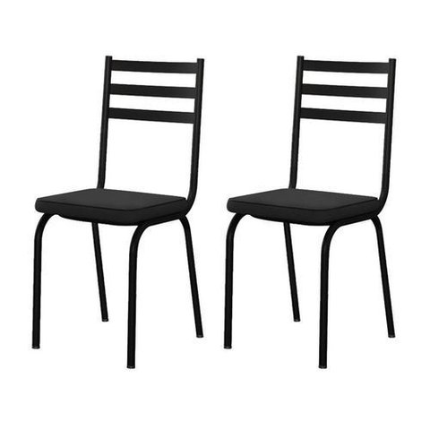 Kit com 2 Cadeiras de Jantar em Aço Tubular 118 Sf Preto - Movelpolo