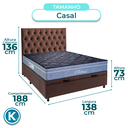 Ver imagem 3 de Kit Cama Box Bau + Cabeceira + Colchão Casal Molas Ensacadas - Petrus - Paropas