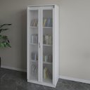 Ver imagem 1 de Armário P/ Escritório 2 Portas de Vidro 4 Prateleiras Branco Me4189 Branco