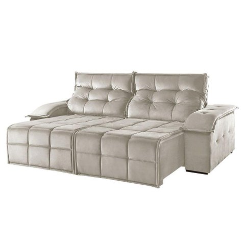 Sofá 5 Lugares Retrátil e Reclinável Martins M-122 Veludo Creme