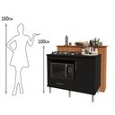Ver imagem 3 de Kit Bancada Ilha para Cozinha + Balcão para Cooktop 1,05m 5 Bocas Turim Preto Preto