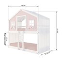 Ver imagem 3 de Beliche Montessoriano Casinha Dos Sonhos com Cortina Madeira Maciça Rosa/branco Housin