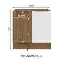 Ver imagem 3 de Balcão de Canto Madesa Lux 1 Porta (Sem Tampo) Rustic/Branco Veludo