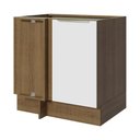 Ver imagem 1 de Balcão de Canto Madesa Lux 1 Porta (Sem Tampo) Rustic/Branco Veludo