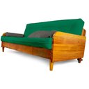 Ver imagem 2 de Sofá Cama Paris Sarja Verde Bandeira Madeira Maciça Alto Padrão