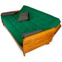 Ver imagem 3 de Sofá Cama Paris Sarja Verde Bandeira Madeira Maciça Alto Padrão