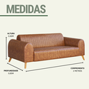 Ver imagem 5 de Sofa Living Átila para Escritório Sala Barbearia Espera Corino Caramelo Pes de Madeira Maciça