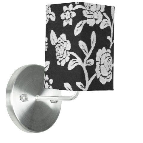 Arandela De Cupula Quadrada Floral Prata
