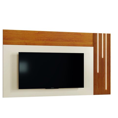 Painel com LED Cascata - Arezzo-Naturale/Off White - Mavau Móveis