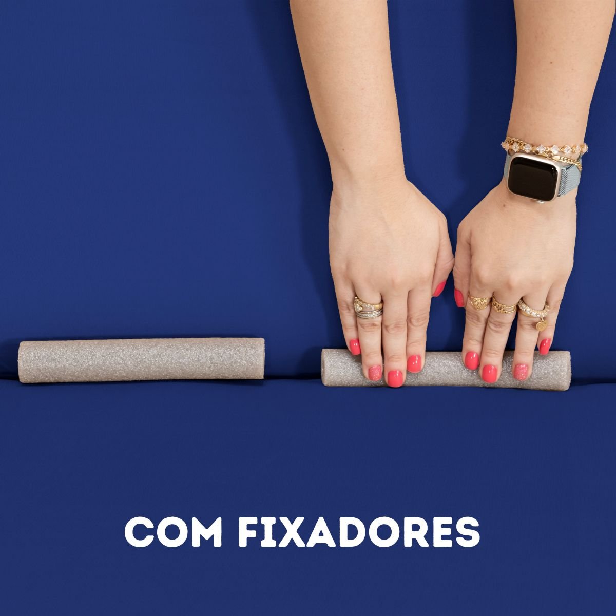 Capas de Sofá 3 Lugares com Fixador:azul-royal - 4