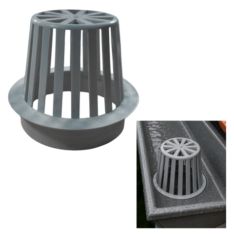 Abacaxi Ralo Anti Entupimento Folhas 75mm Plástico Cinza para Calhas Chuva