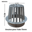 Ver imagem 3 de Abacaxi Ralo Anti Entupimento Folhas 75mm Plástico Cinza para Calhas Chuva